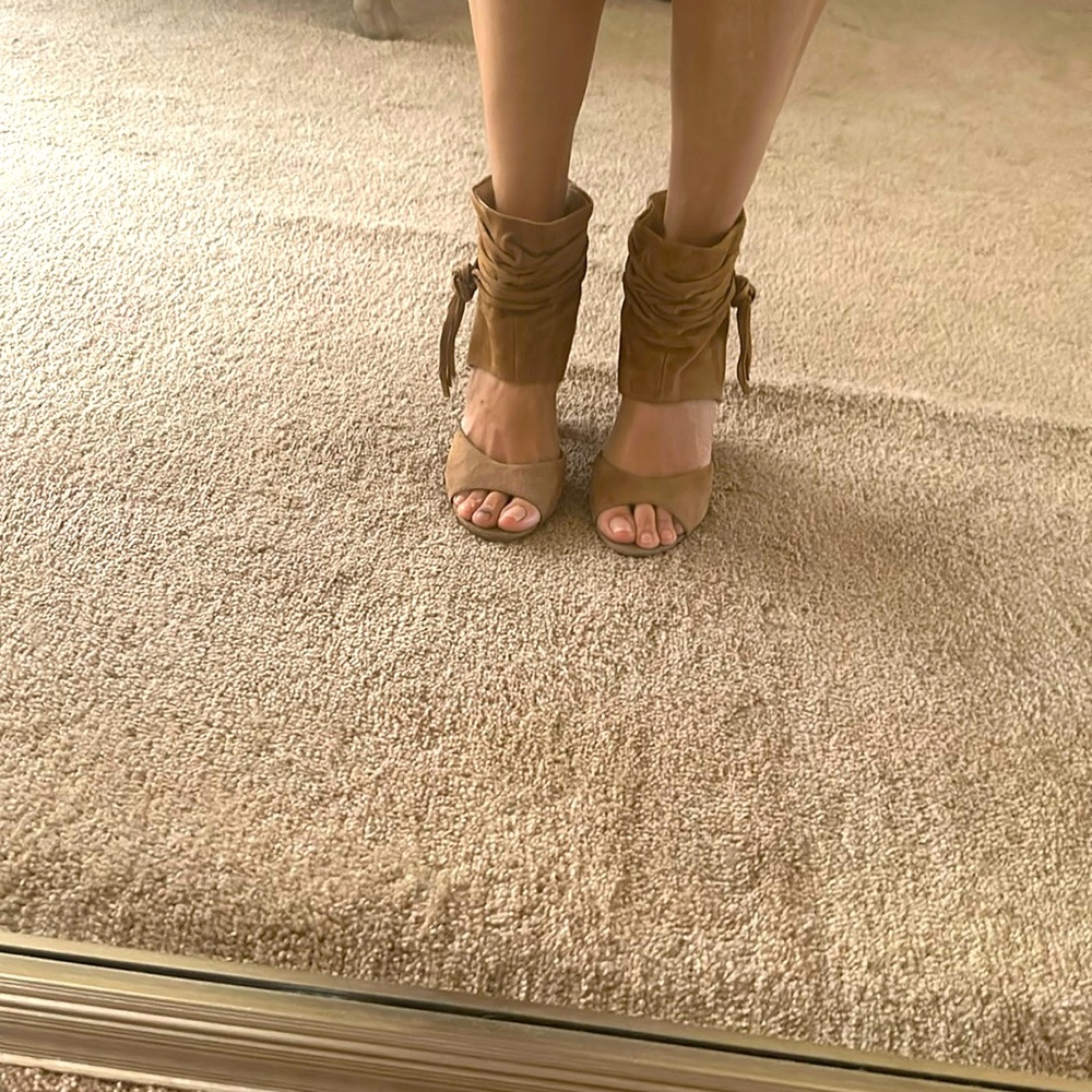 Kristen Cavaleri suede booties